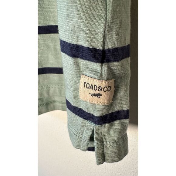 Toad & Co. Samba Sunday women’s green navy stripe sleeveless tank size S #8-1529 - Picture 3 of 7